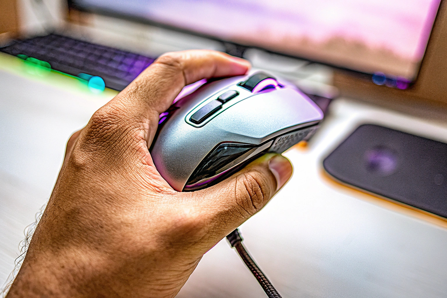 Ergonomische Gaming-Maus in Hand