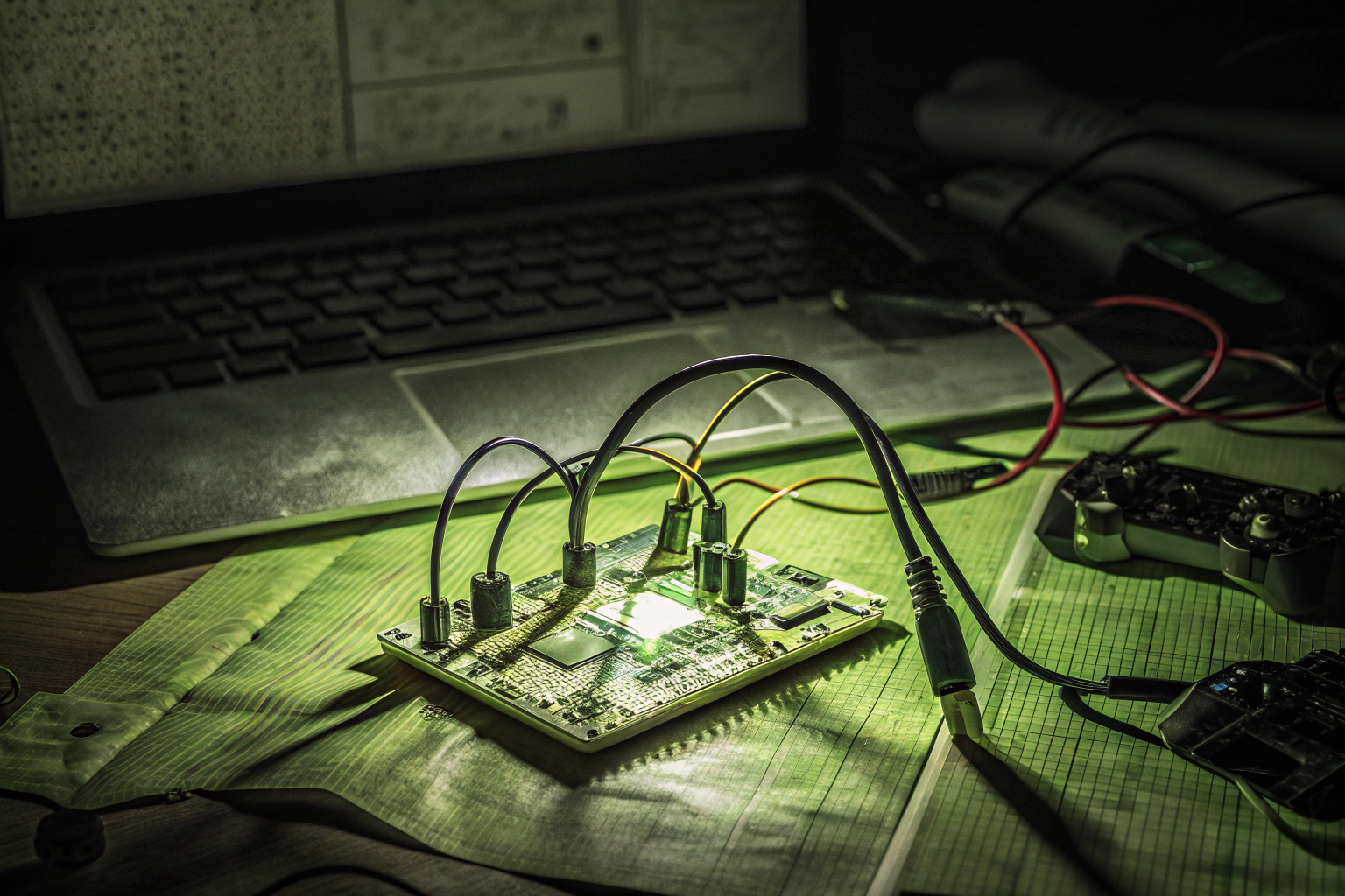 Entwickler bei der Arbeit mit FPGA-Board