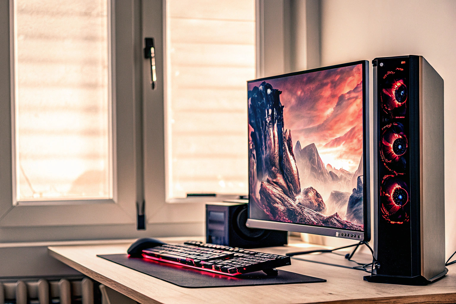 Gamer vor einem Gaming-PC