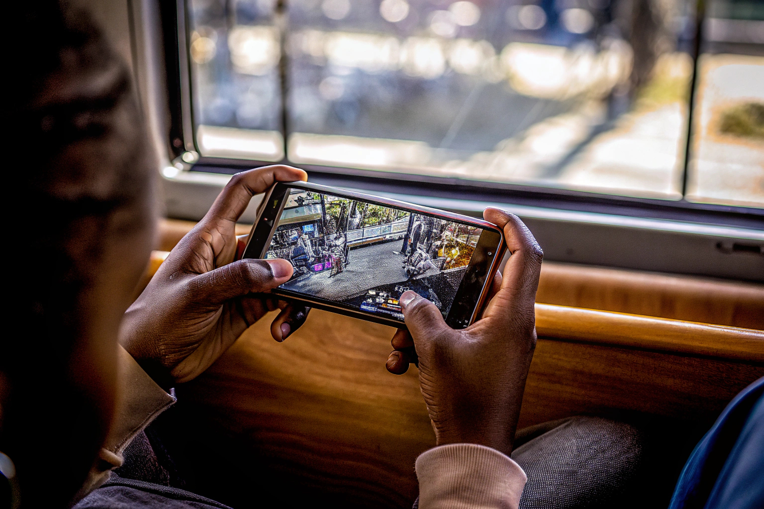 Mobile Gamer unterwegs