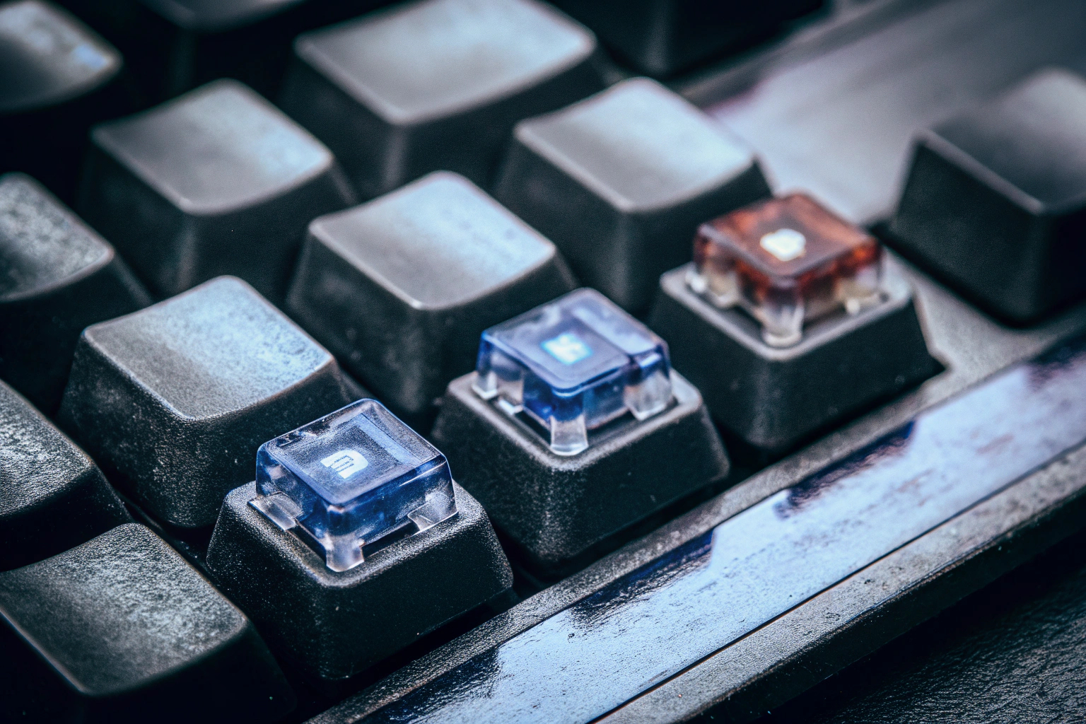 Gaming-Tastatur mit blauen Schaltern