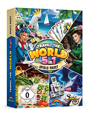 5in1 Travel the World Spiele Paket Wimmelbild, Solitaire und Match 3 für Windows 11, 10, 8.1, 7