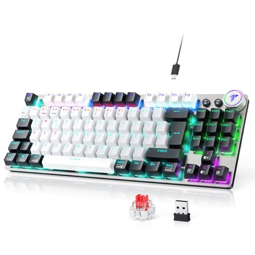 TECURS Mechanische Gaming Tastatur Kabellos